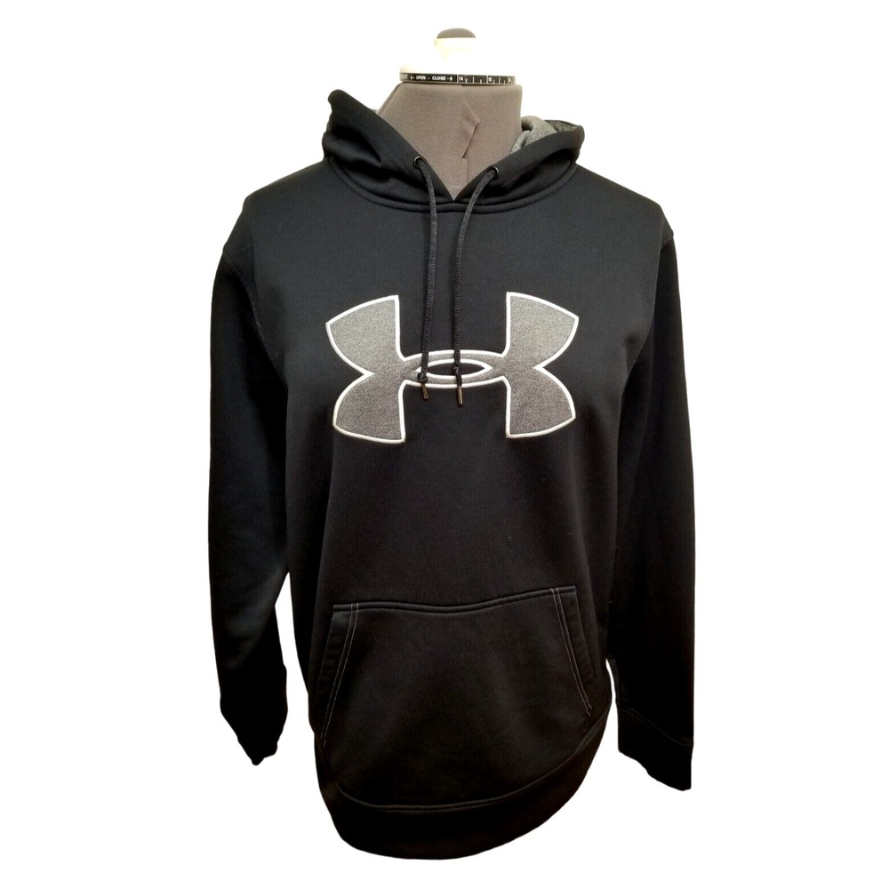 Under Armour Black Pullover Men's Hoodie Size L, PIT TO PIT 24 IN